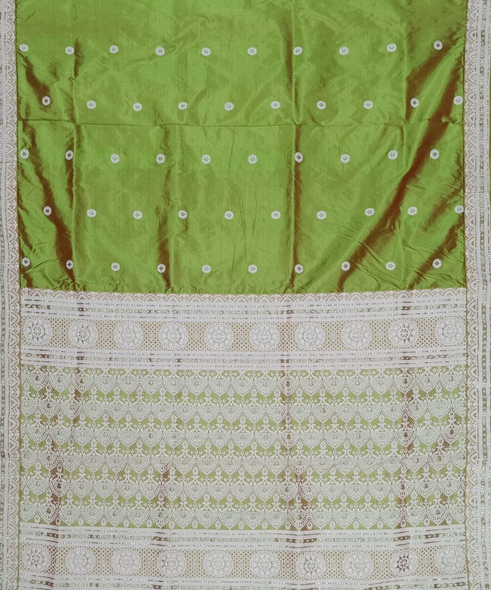 Light green cream silk handloom assam saree