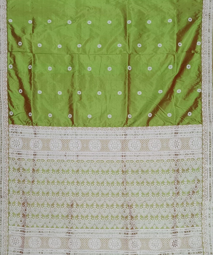 Light green cream silk handloom assam saree