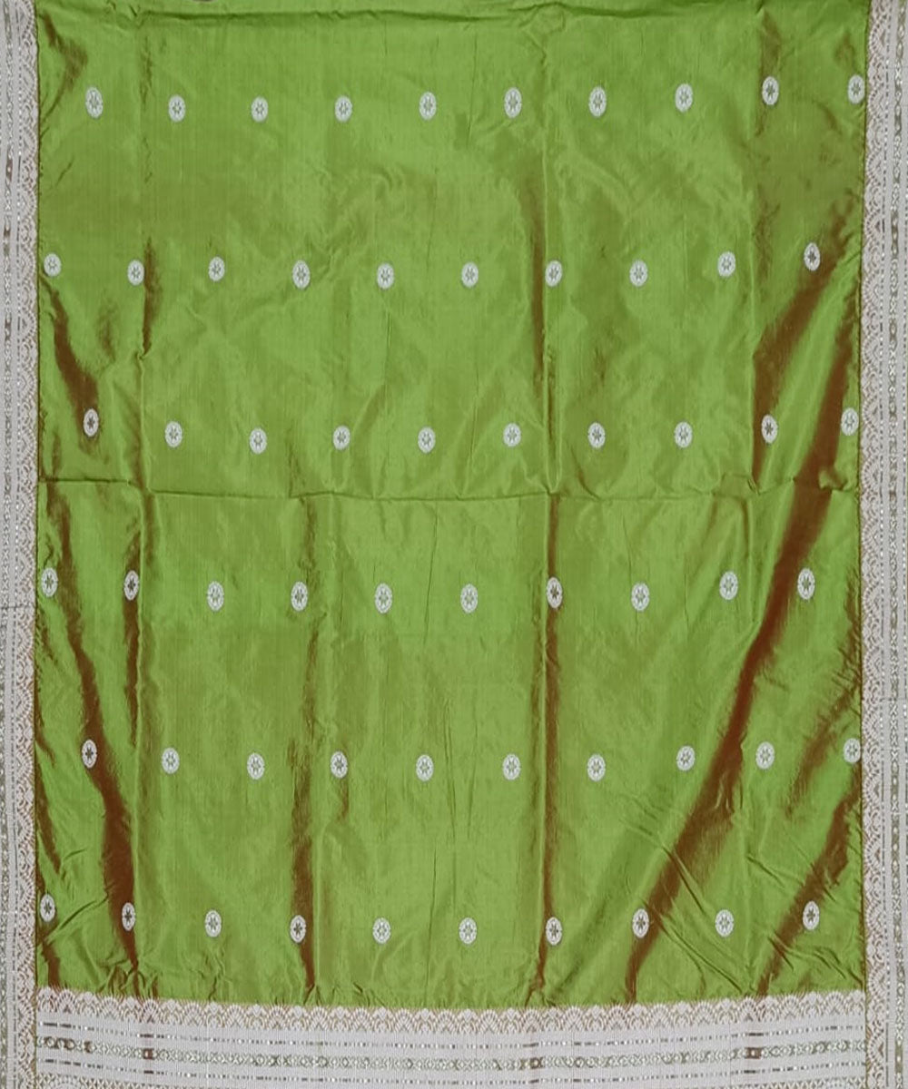 Light green cream silk handloom assam saree