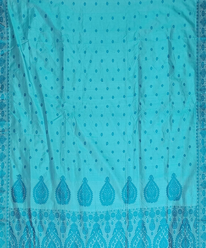 Sky blue blue silk handloom assam saree