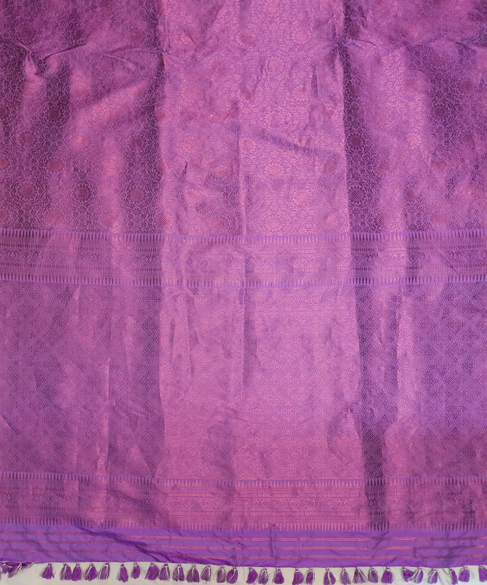 Purple all over silk handloom assam saree