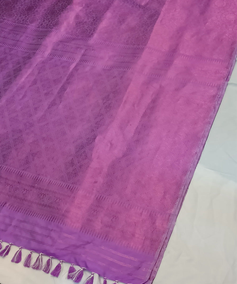 Purple all over silk handloom assam saree
