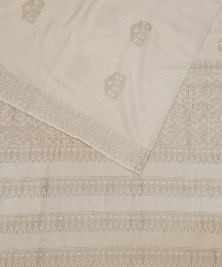 Offwhite allover eri silk handloom assam saree