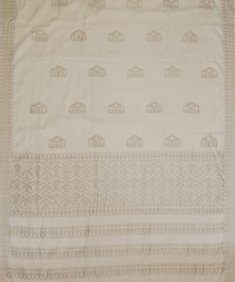Offwhite allover eri silk handloom assam saree