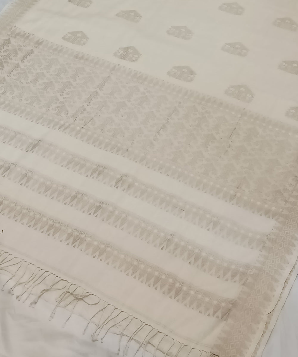 Offwhite allover eri silk handloom assam saree