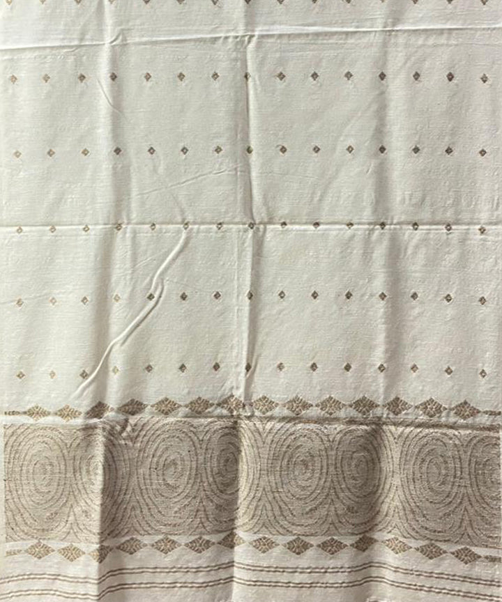 Cream brown handloom assam stole