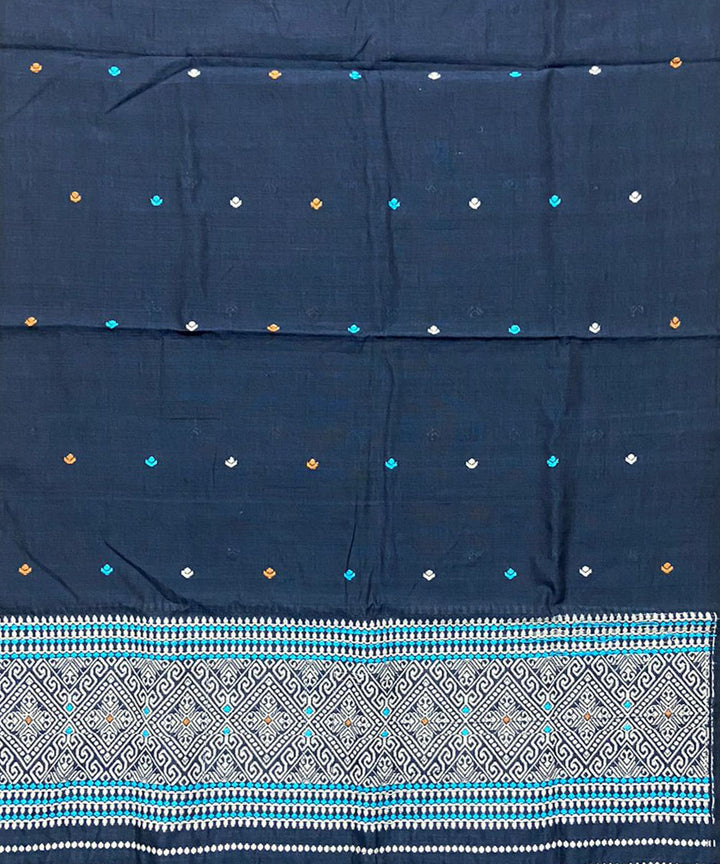 Indigo multicolor buti handloom cotton assam stole