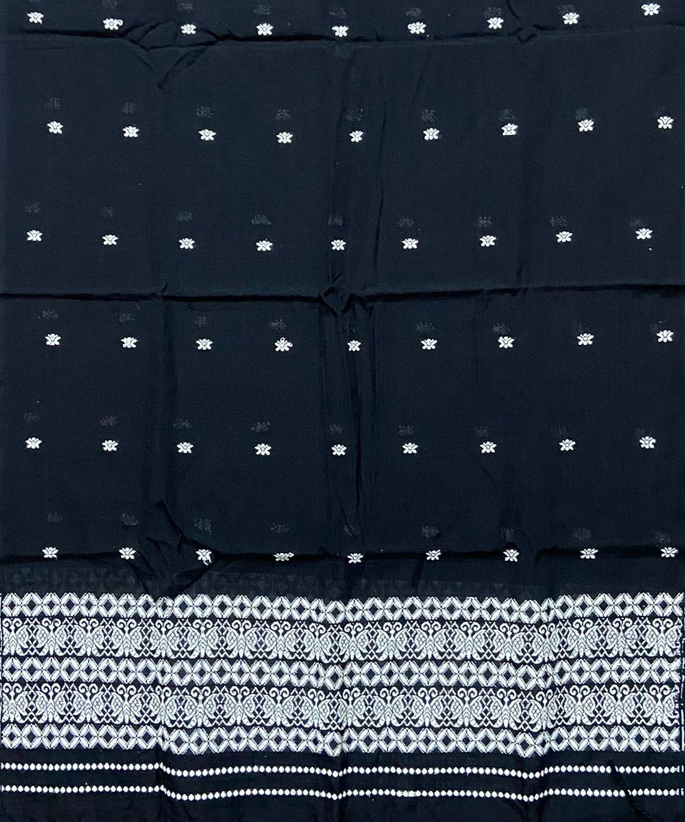 Black white handloom cotton assam stole