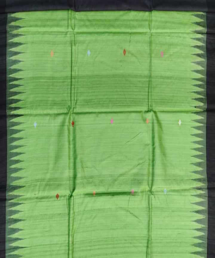 Green black tussar silk handloom gopalpur saree