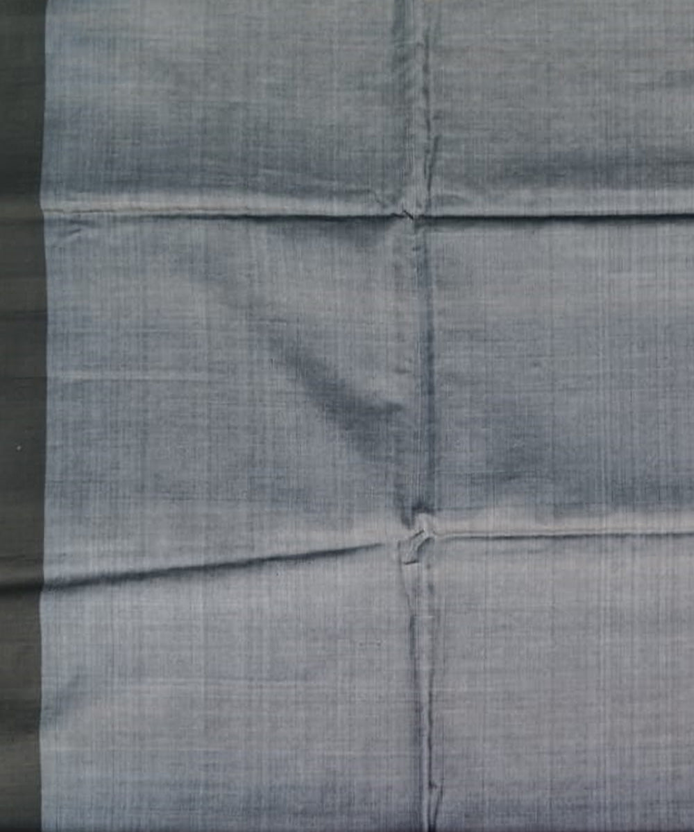Peach navy blue tussar silk handloom gopalpur saree