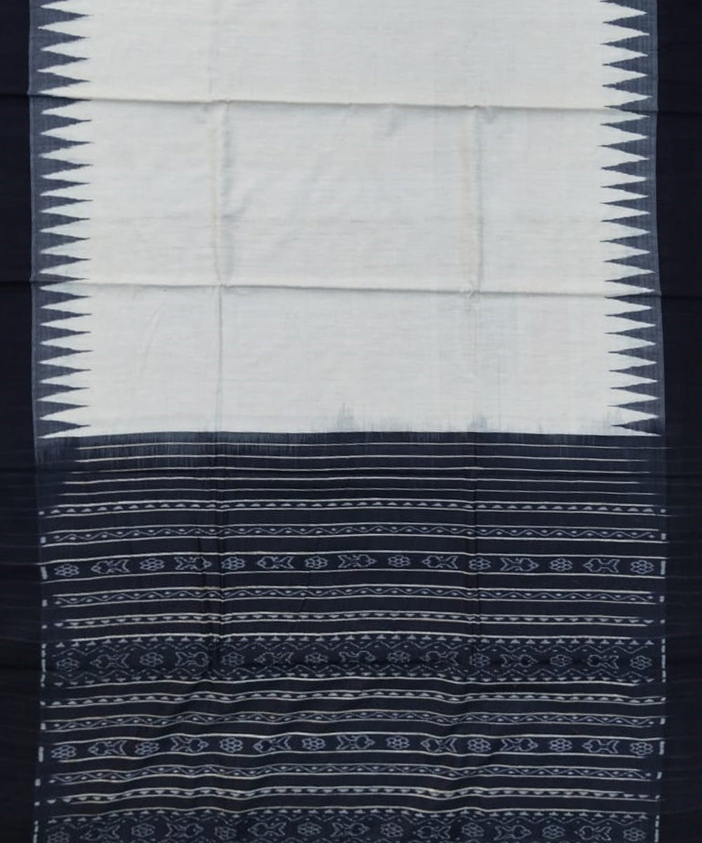 Offwhite black tussar silk handloom gopalpur saree
