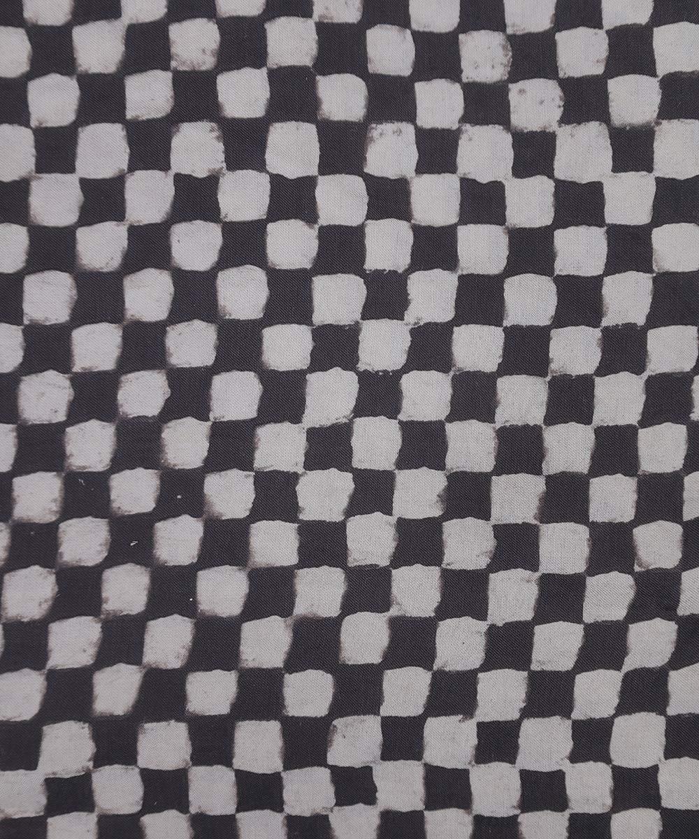 TGL Black white hand block printed modal fabric