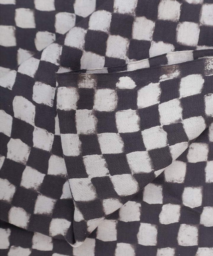 TGL Black white hand block printed modal fabric