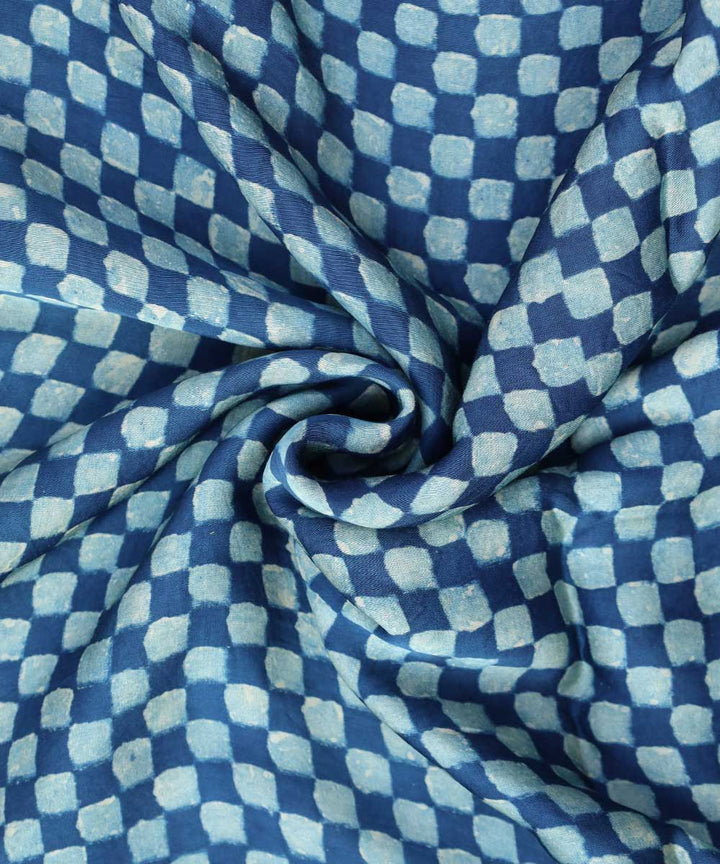 TGL Blue white hand block print modal fabric