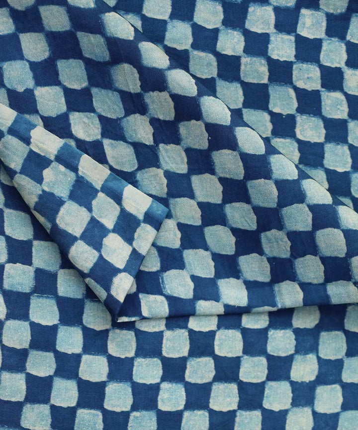 TGL Blue white hand block print modal fabric