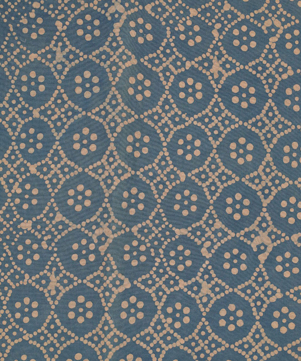 Dark green cream hand printed cotton batik printed fabric