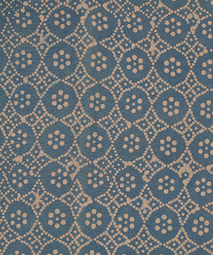 Dark green cream hand printed cotton batik printed fabric