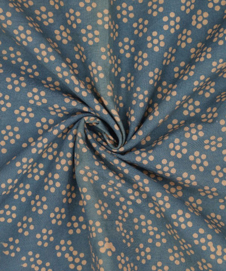 Dark green cream cotton hand batik printed fabric