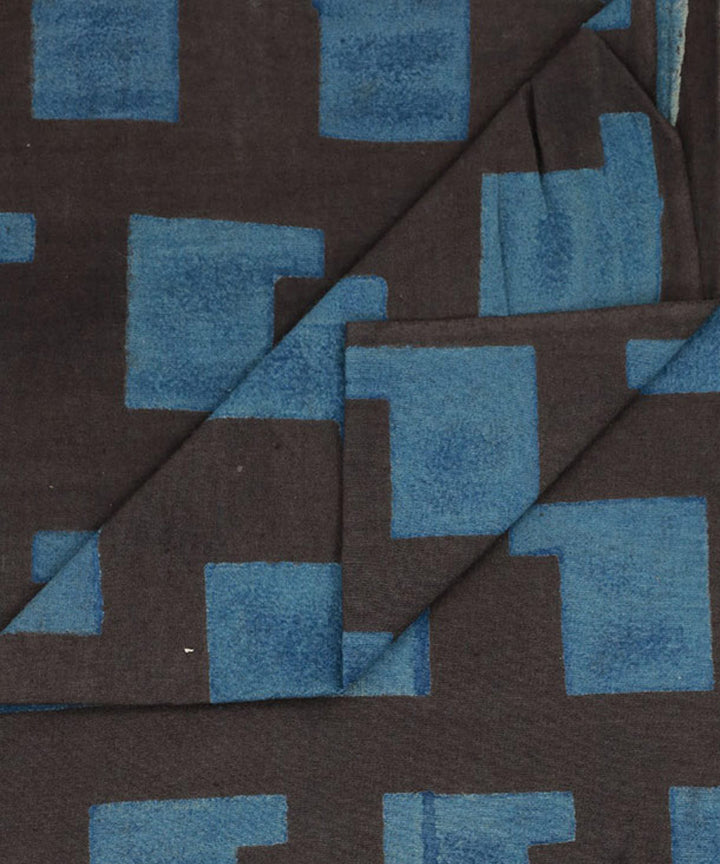 Grey sky handwoven cotton block print fabric