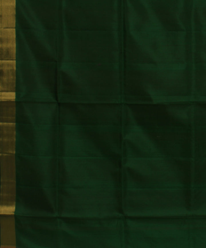 Pink dark green pallu handwoven karnataka silk saree