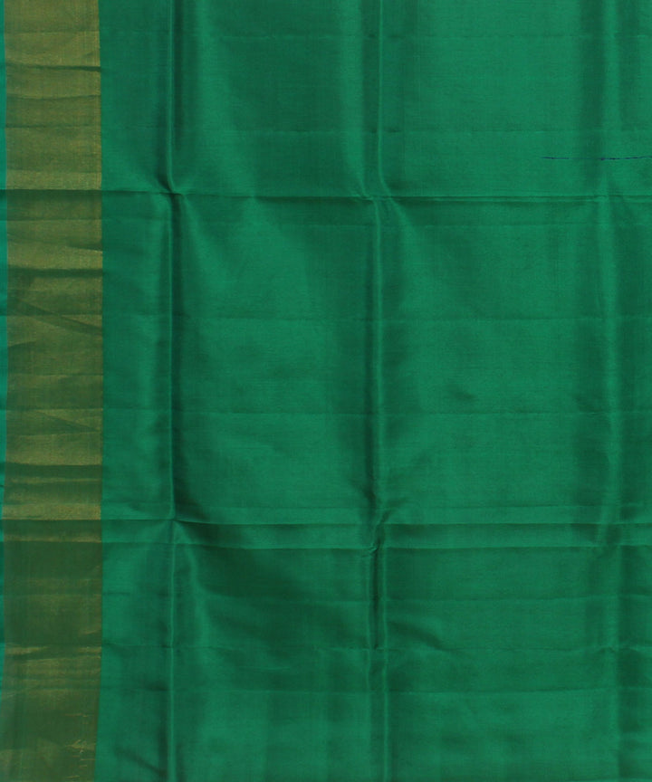Peach green pallu handwoven karnataka silk saree