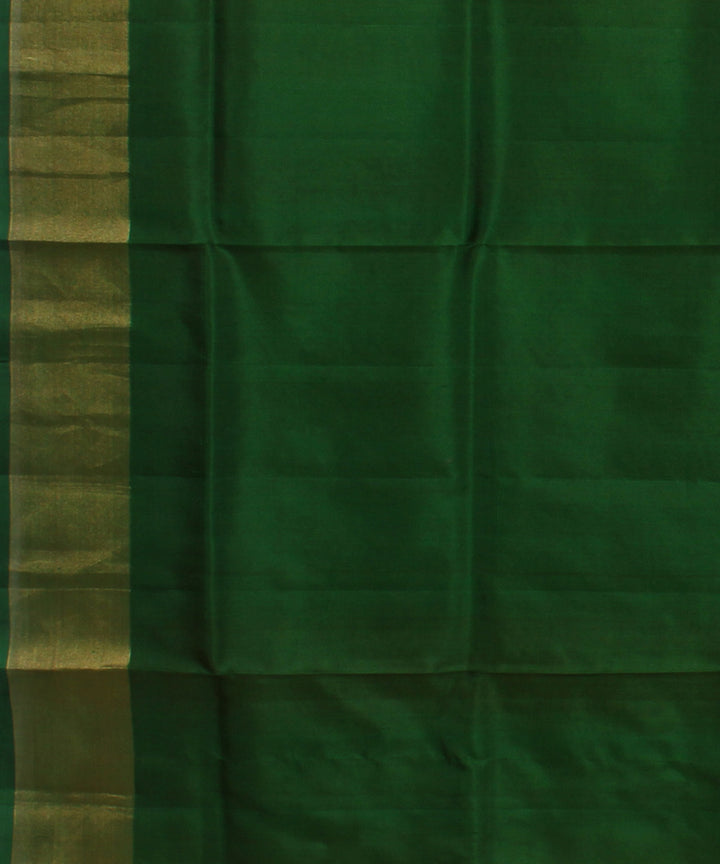 Orange dark green handwoven karnataka silk saree