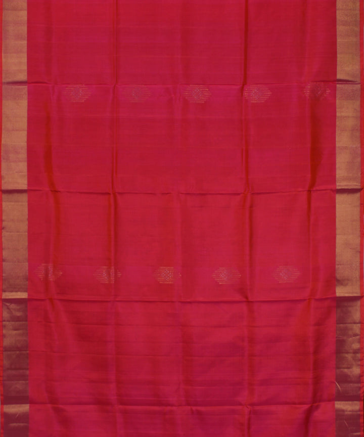 Peach dark green handwoven karnataka silk saree