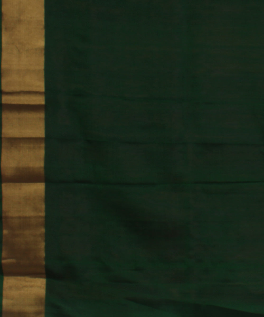 Peach dark green handwoven karnataka silk saree