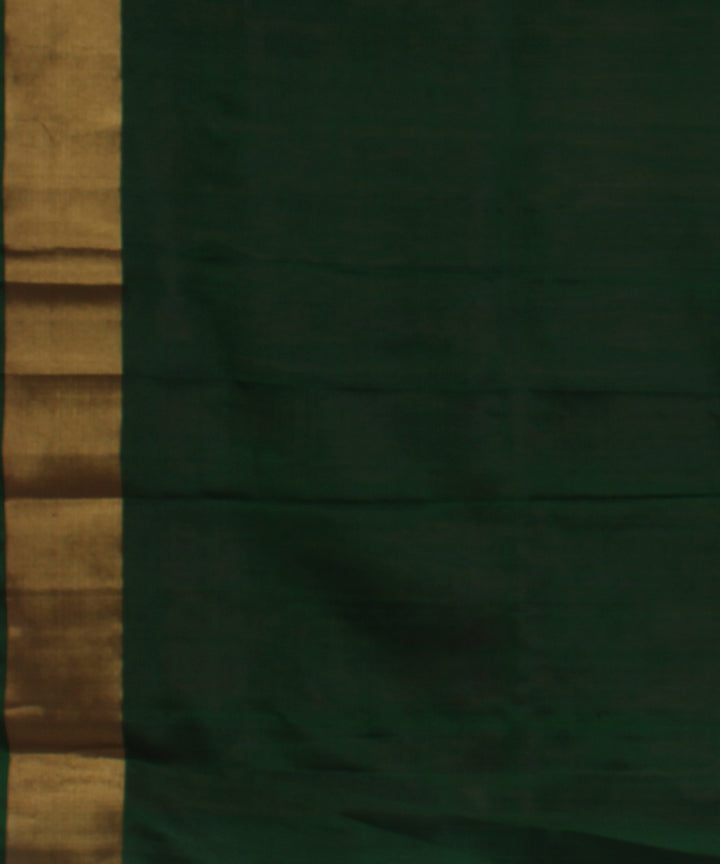 Peach dark green handwoven karnataka silk saree
