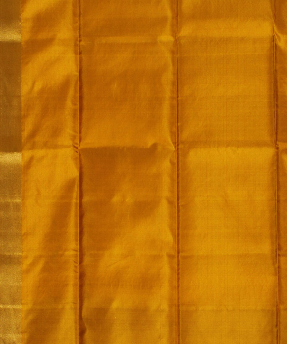 Maroon mustard handwoven karnataka silk saree