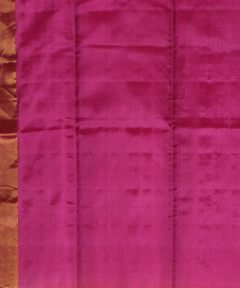 Orange light pink handwoven karnataka silk saree