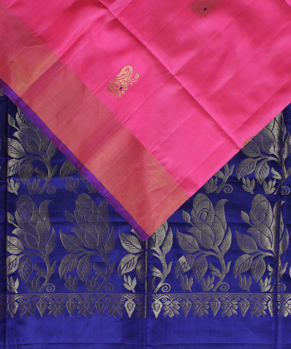 Pink lavender handwoven karnataka silk saree