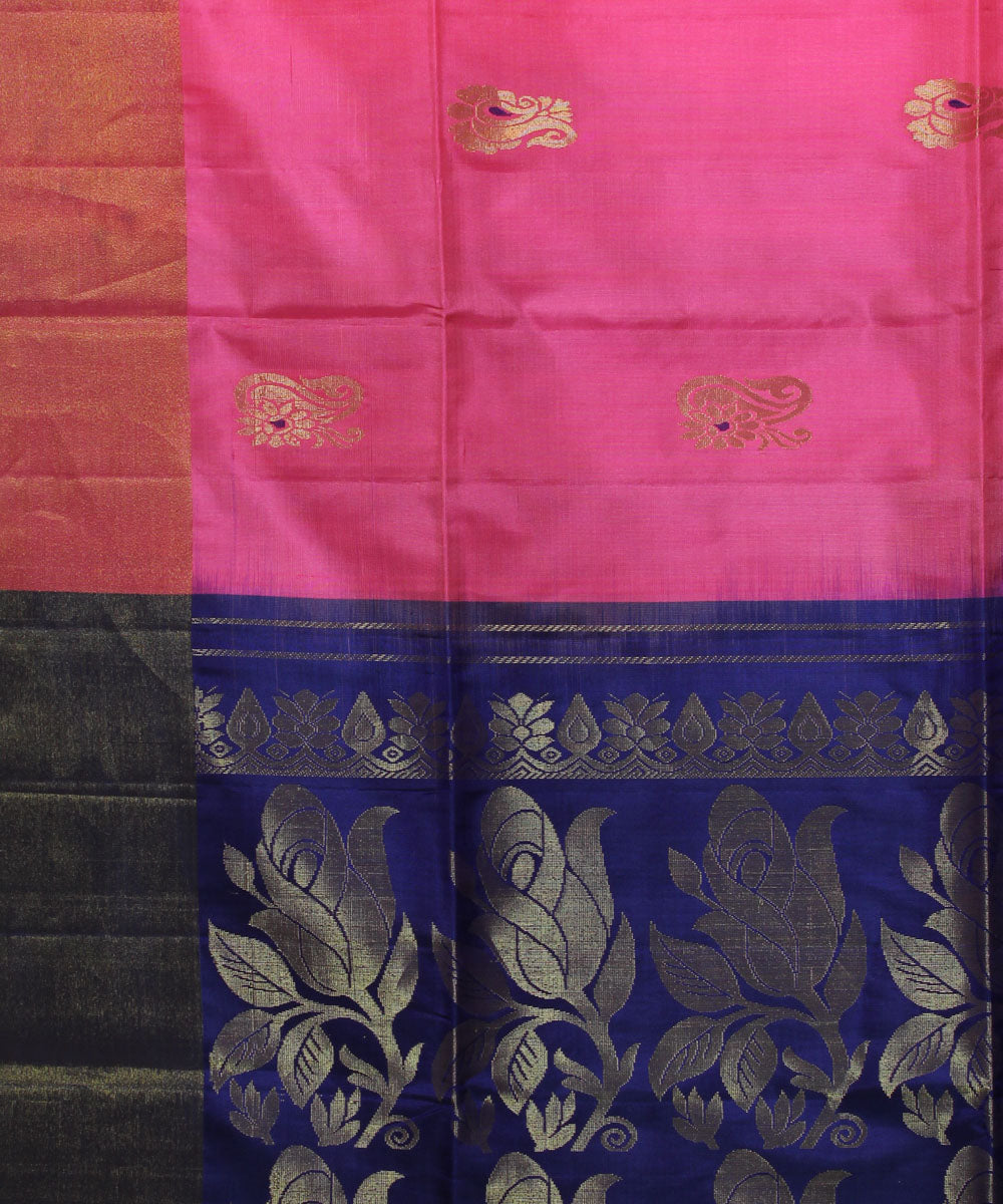 Pink lavender handwoven karnataka silk saree