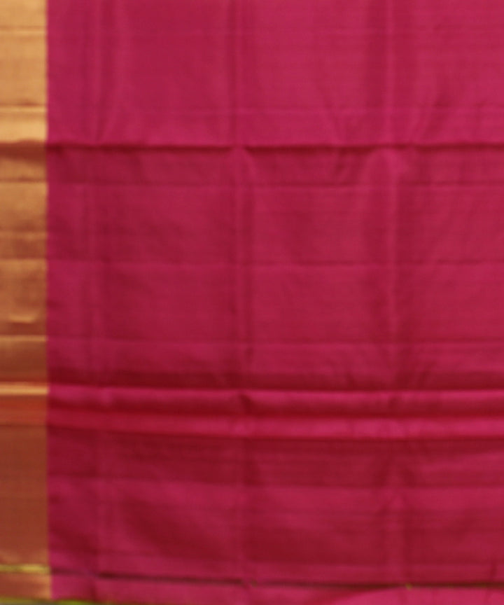 Lime green pink handwoven karnataka silk saree