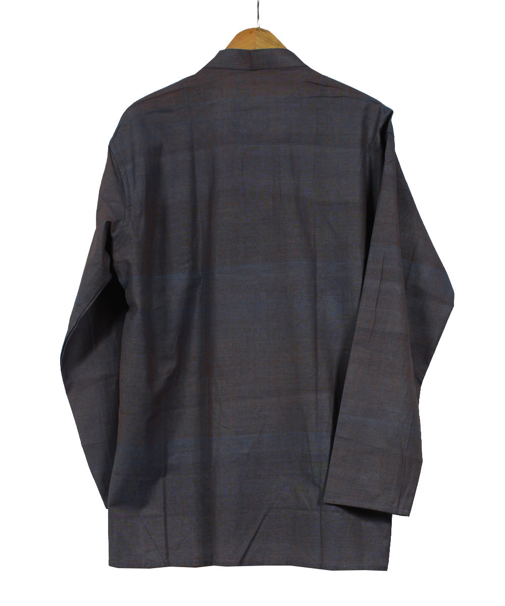 Grey handwoven khadi cotton long kurta