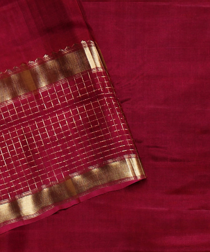 Indigo small butti pink pallu silk handloom karnataka saree