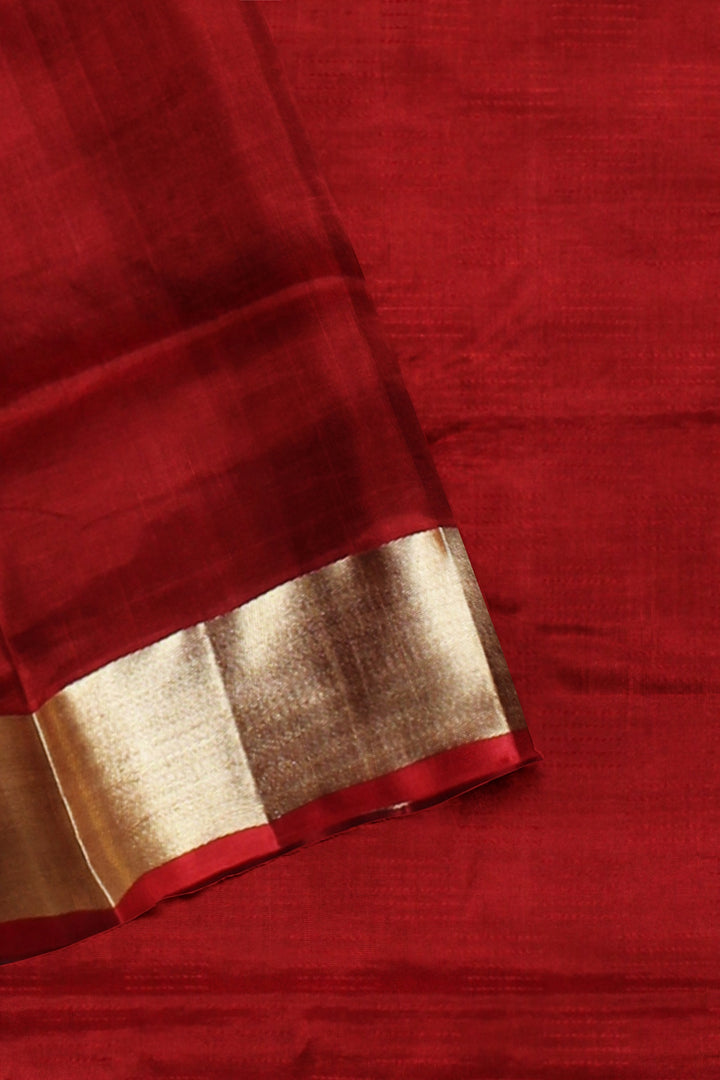 Dark green red pallu silk handloom karnataka saree