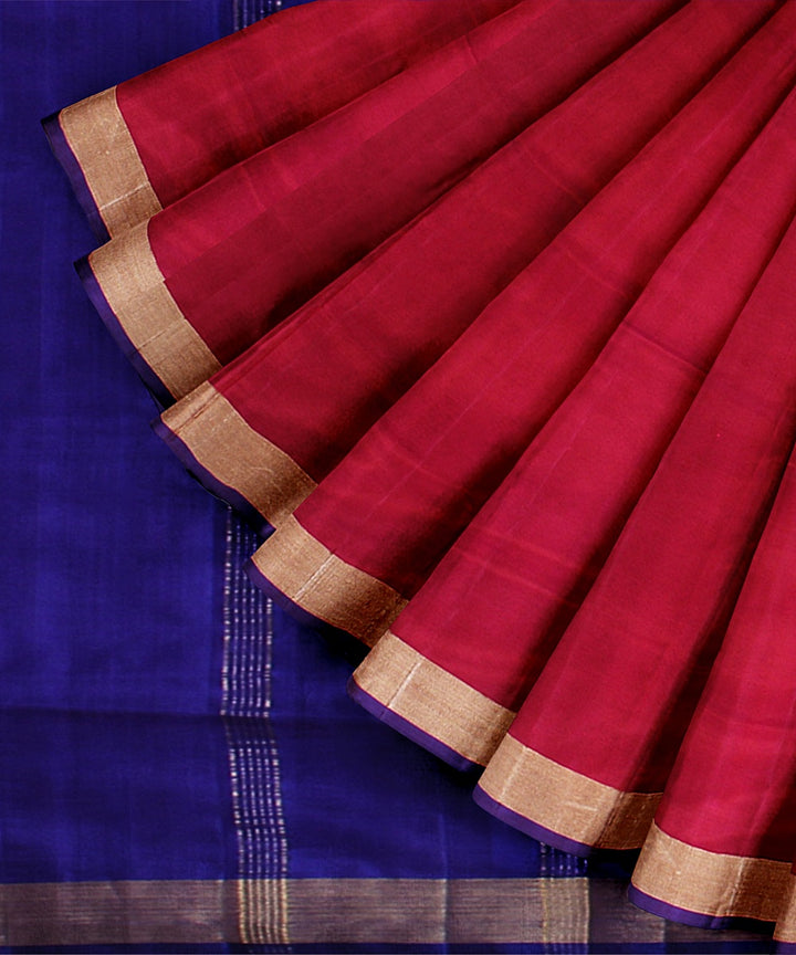 Pink purple pallu handloom karnataka silk saree