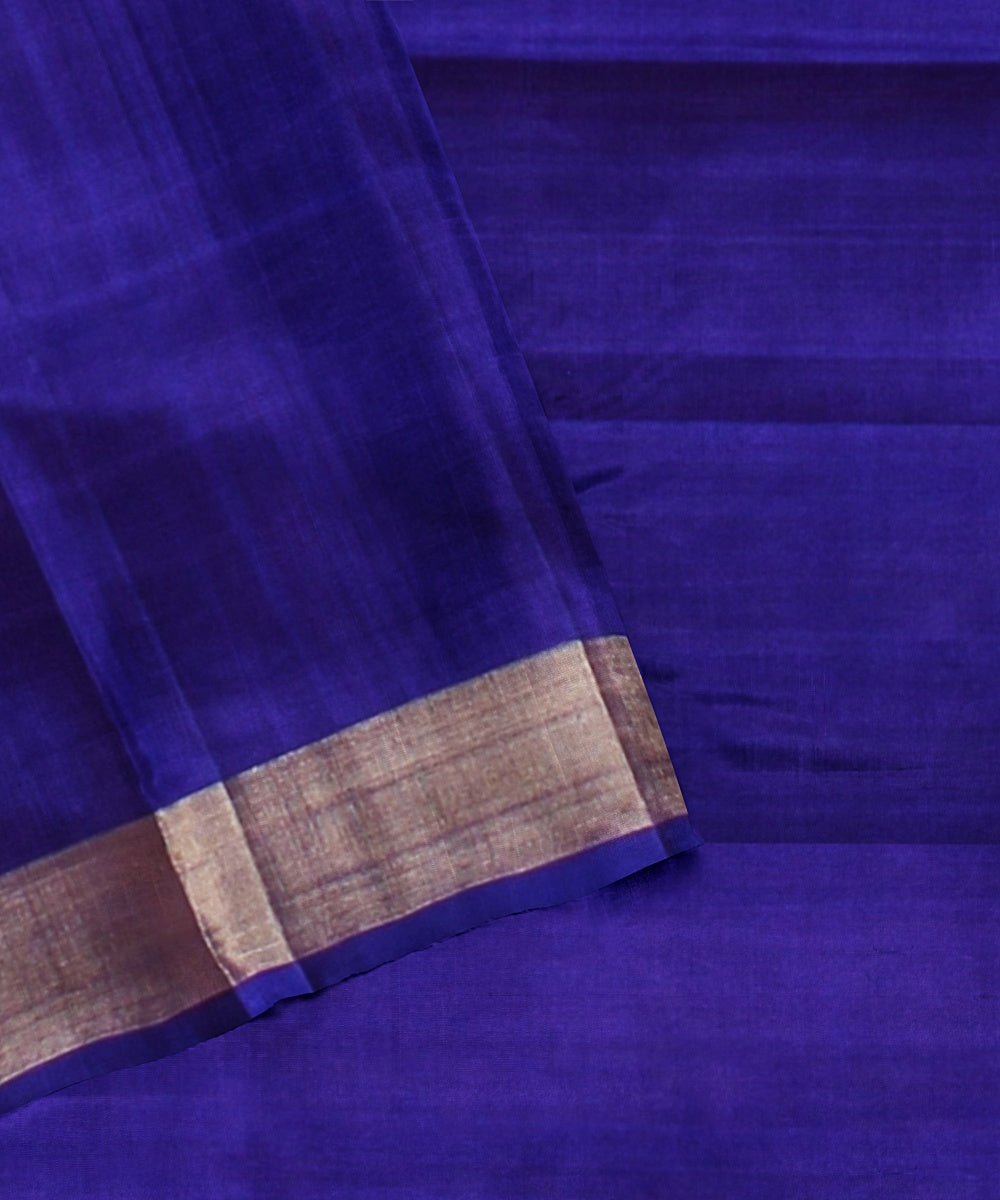 Orange purple pallu silk handloom karnataka saree