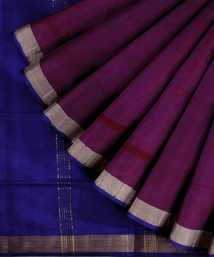 Pink purple pallu silk handloom karnataka saree