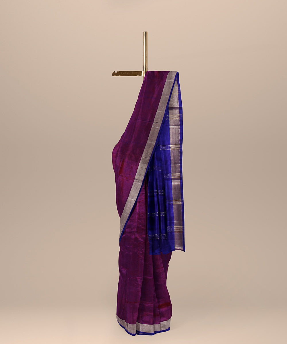 Pink purple pallu silk handloom karnataka saree