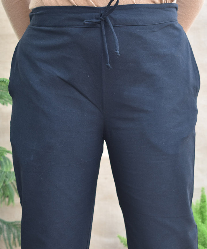 Black handwoven mangalgiri cotton pant