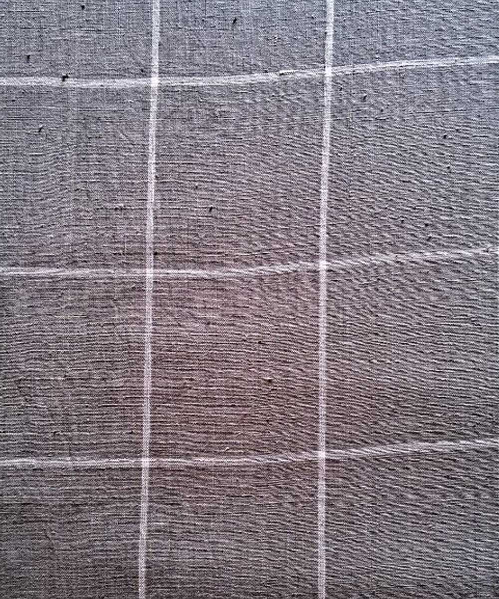 Grey big checks handwoven cotton khadi fabric