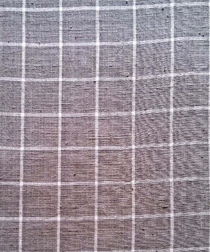 Grey checks handwoven cotton khadi fabric