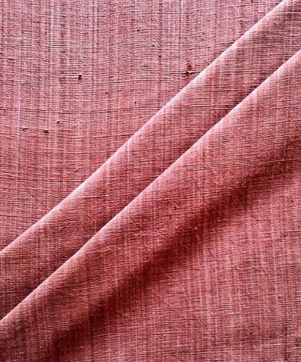 Brown yarn dyed handwoven cotton khadi fabric