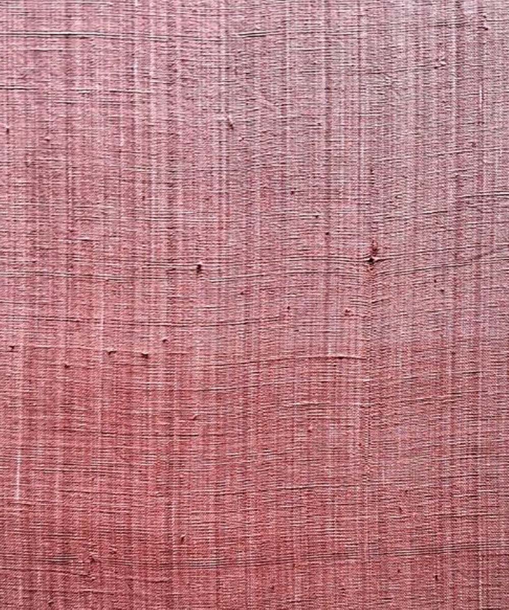 Brown yarn dyed handwoven cotton khadi fabric