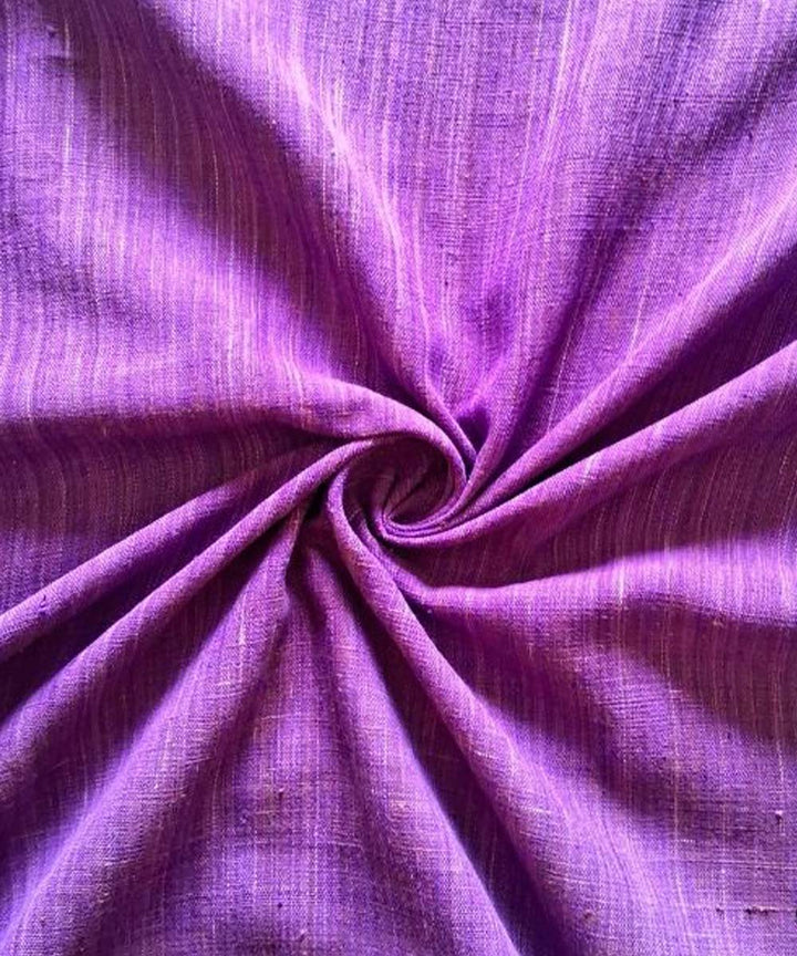 Purple yarn dyed handwoven cotton khadi fabric