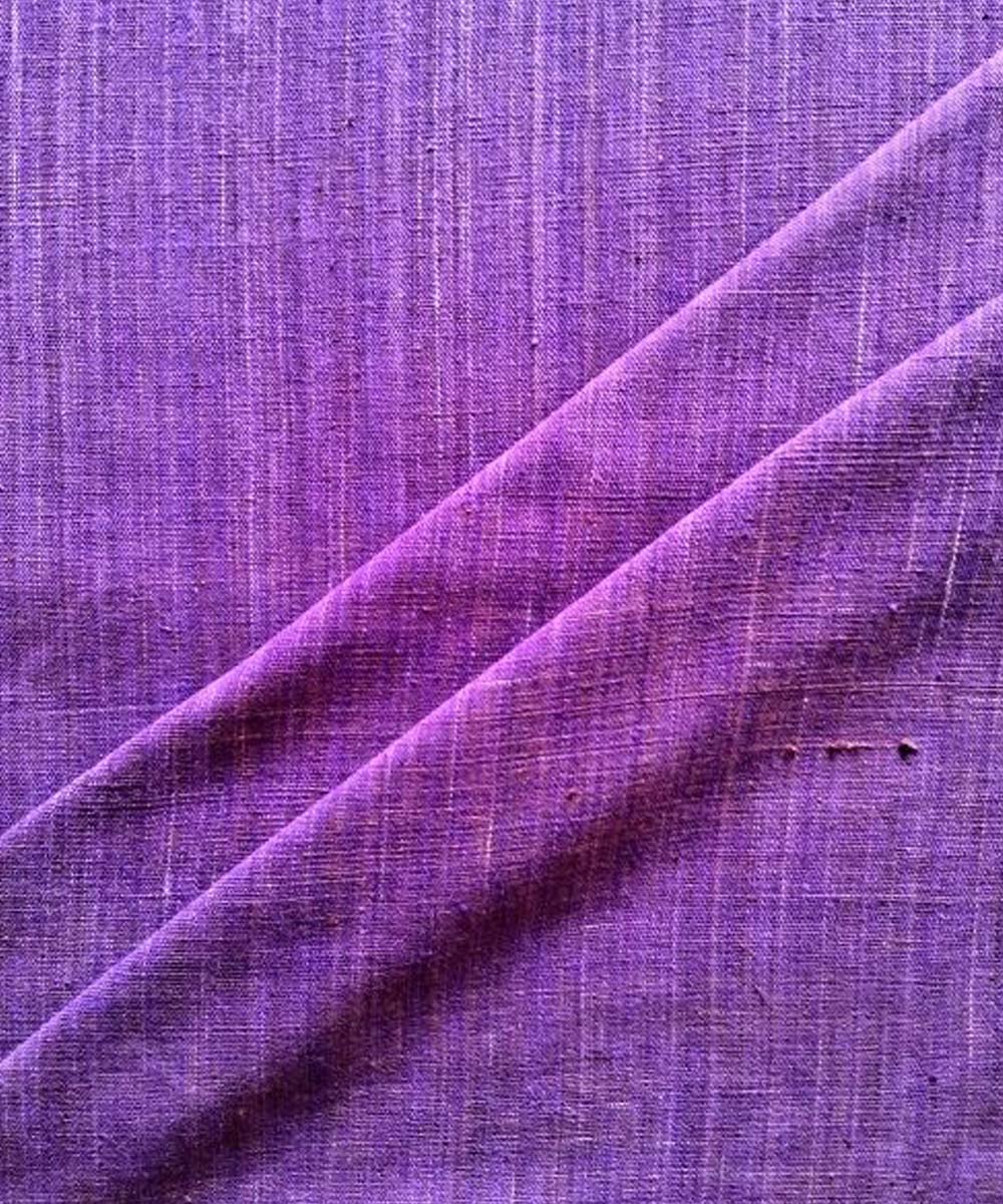 Purple yarn dyed handwoven cotton khadi fabric