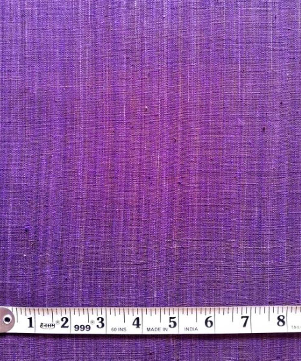 Purple yarn dyed handwoven cotton khadi fabric