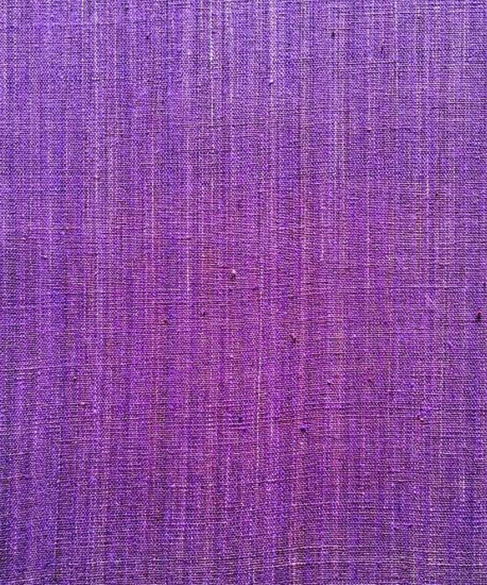 Purple yarn dyed handwoven cotton khadi fabric